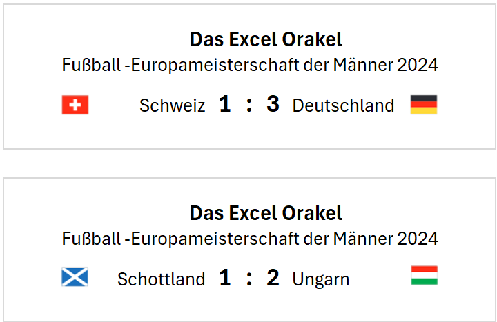 EM 2024 Excel Orakel 23.06.2024 Sonntag Spiele