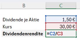 Berechnung Dividendenrendite