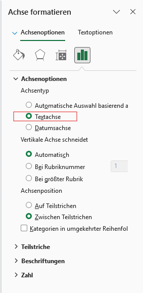 Datumsachse formatieren